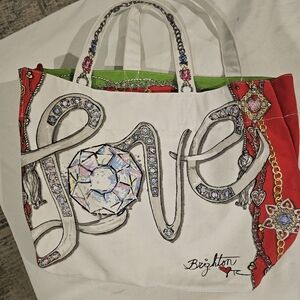 Brighton Red and White Love Tote